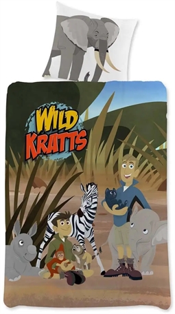 Sengetøj 140x200 cm - Wild Kratts sengesæt - Kendt fra DR Ramasjang - Dynebetæk i 100% bomuld